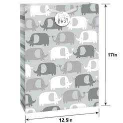 Extra Large Hello Baby Elephant Gift Bag ,12.5in x 17in
