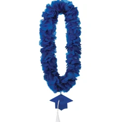 Fabric Lei with Graduation Cap Pendant, 20in, Assorted Colors