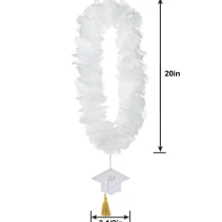 Fabric Lei with Graduation Cap Pendant, 20in, Assorted Colors