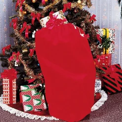 Faux Fur Trimmed Santa Bag