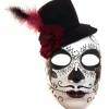 Feathered Hat Calavera Day of the Dead Mask
