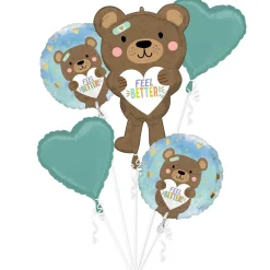 Feel Better Bear Foil Balloon Bouquet, 5pc