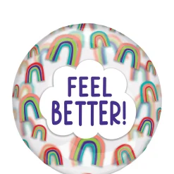 Feel Better Rainbow Plastic Balloon, 18in - Clearz™