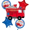 First Responder Birthday Foil Balloon Bouquet, 5pc