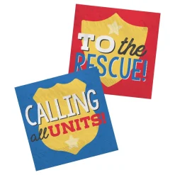 First Responders Beverage Napkins, 5in, 16ct