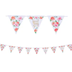 Floral Baby Pennant Banner