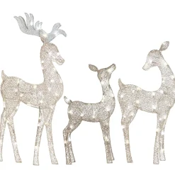 4 Foot Christmas Reindeer Family Flat-tastic Light Up Lawn Decoration
