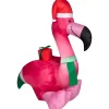 3.5 Foot Festive Flamingo Light Up Christmas Inflatable Lawn Decoration