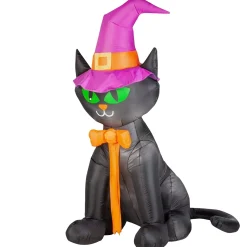 6.5 Foot Kitty Cat Witch Light Up Halloween Inflatable Lawn Decoration
