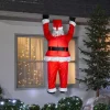 6.5 Foot Santa Hanging From Roof Light Up Christmas Inflatable Lawn Decoration