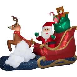 9.5 Foot Santa's Sleigh Light Up Christmas Inflatable Lawn Decoration