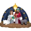 6.5 Foot Snowy Night Nativity Scene Light Up Christmas Inflatable Lawn Decoration