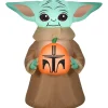 3.5 Foot Star Wars The Child & Pumpkin Light Up Halloween Inflatable Lawn Decoration