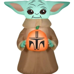 3.5 Foot Star Wars The Child & Pumpkin Light Up Halloween Inflatable Lawn Decoration