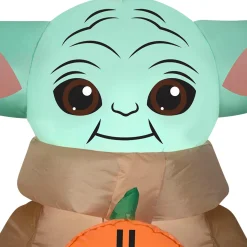 3.5 Foot Star Wars The Child & Pumpkin Light Up Halloween Inflatable Lawn Decoration