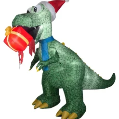 7 Foot T-Rex Light Up Christmas Inflatable Lawn Decoration