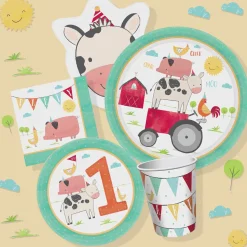 Friendly Farm 1st Birthday Dessert Plates 18ct
