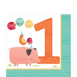 Friendly Farm 1st Birthday Lunch Napkins 36ct