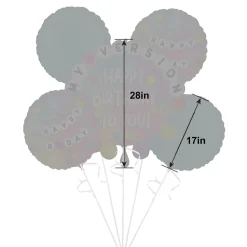 Friendship Bracelet Happy Birthday Foil Balloon Bouquet, 5pc