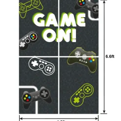 Game On! Level Up Photo Backdrop, 4.6ft x 6.6ft, 4pc