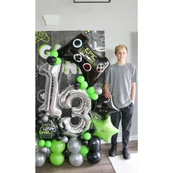 Game On! Level Up Photo Backdrop, 4.6ft x 6.6ft, 4pc