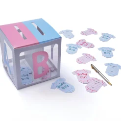 Gender Reveal Game Voting Box, 6.5in, with Voting Cards