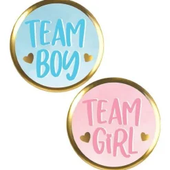 Gender Reveal Team Buttons, 10ct