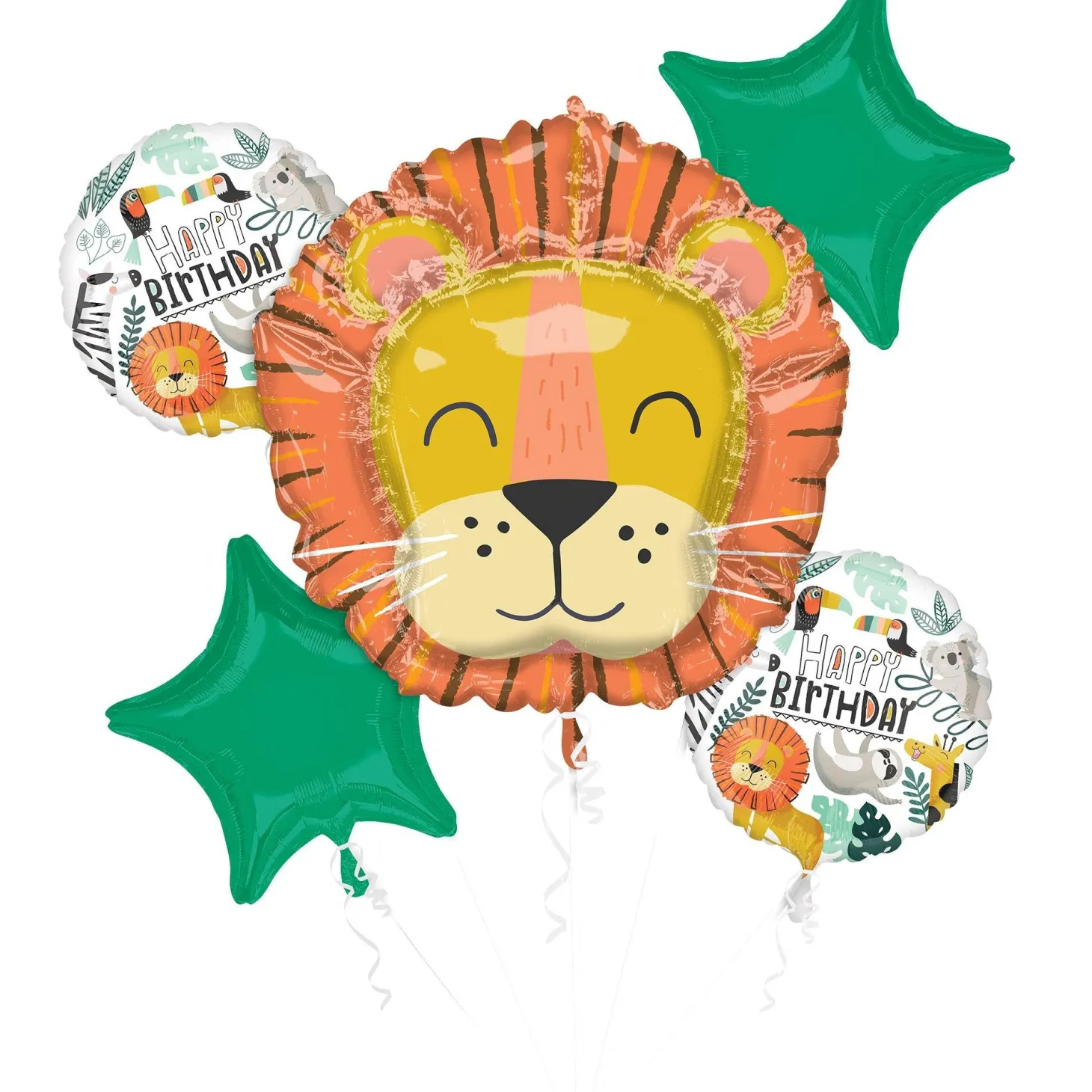 Get Wild Jungle Foil Balloon Bouquet, 5pc