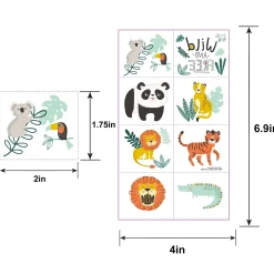 Get Wild Jungle Temporary Tattoos, 3 Sheets, 24ct