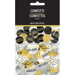 Giant Black, Silver, & Gold Graduation Confetti, 48pc