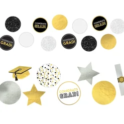 Giant Black, Silver, & Gold Graduation Confetti, 48pc