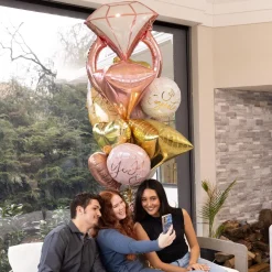 Giant Engagement Ring Foil Balloon, 30in, Assorted Colors