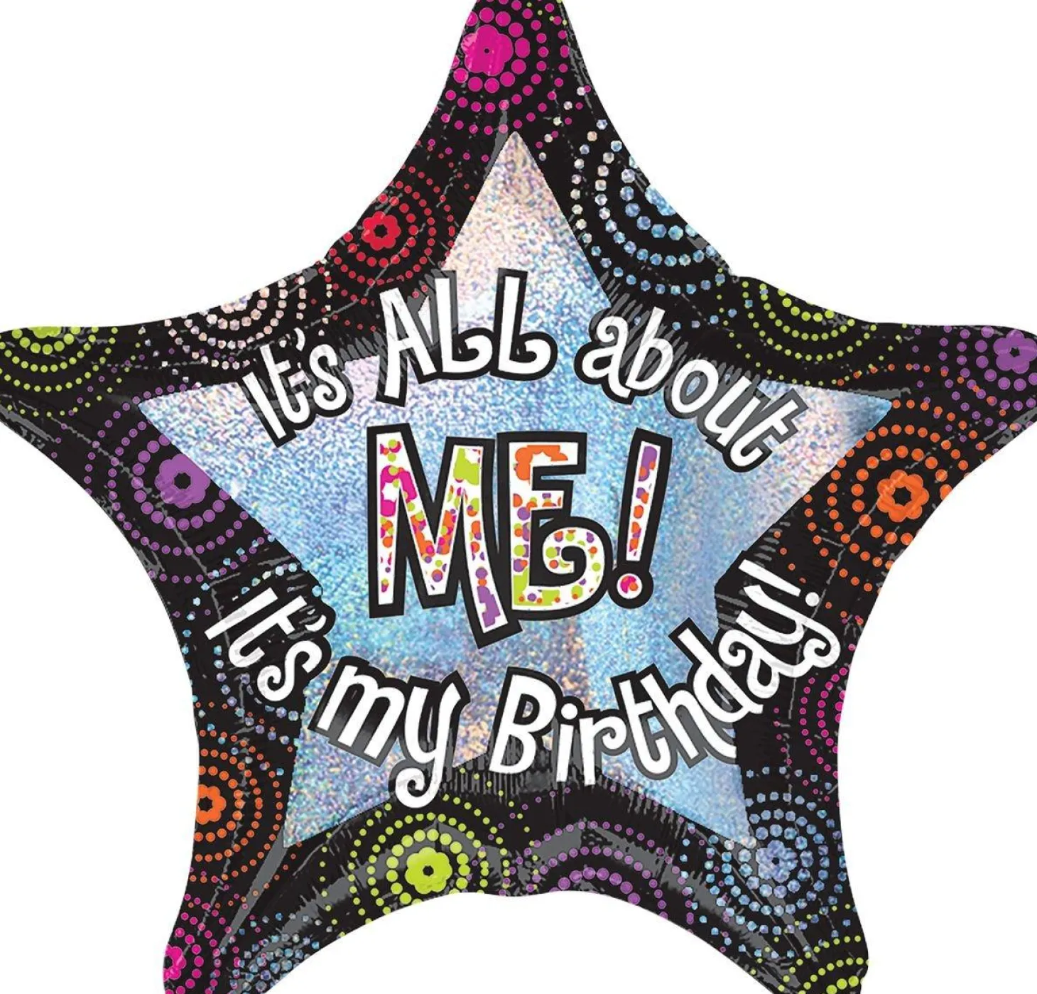 Giant Prismatic All About Me Birthday Star Balloon 28in