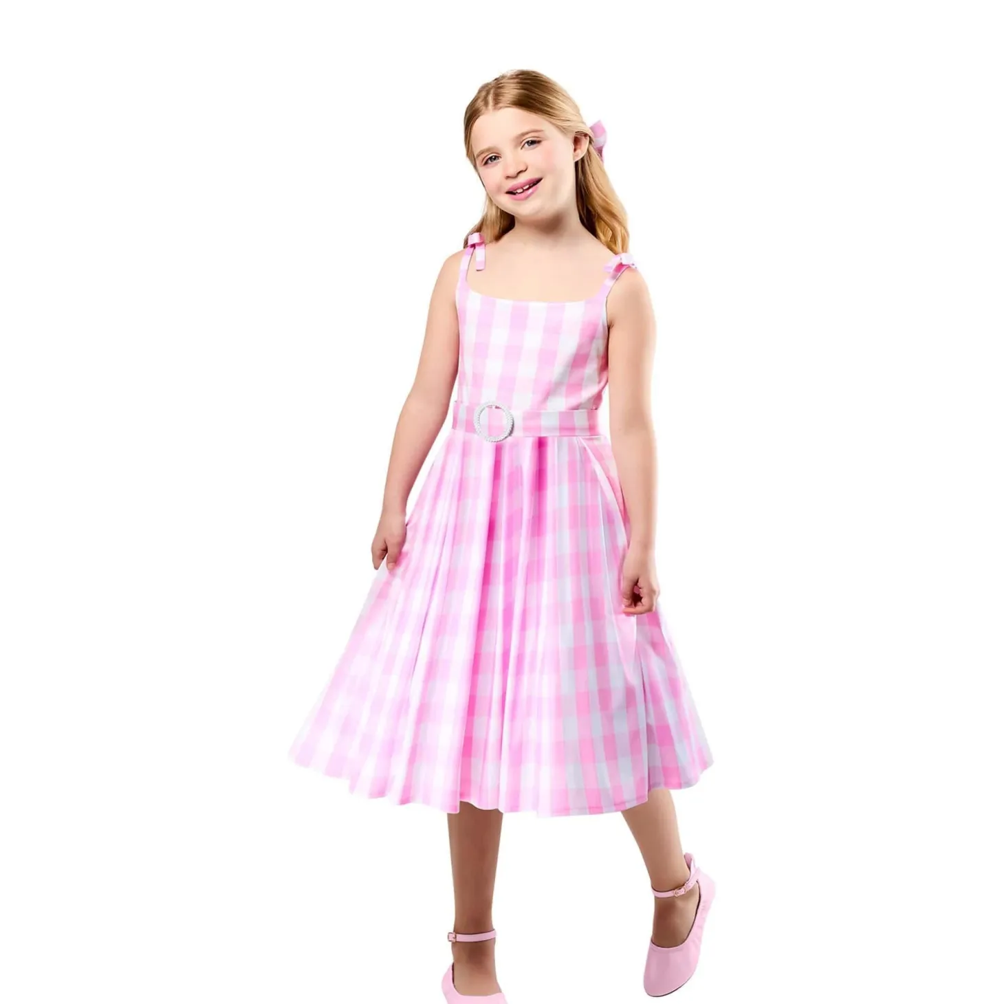 Girls' Barbie Movie Perfect Day Pink Gingham Dress