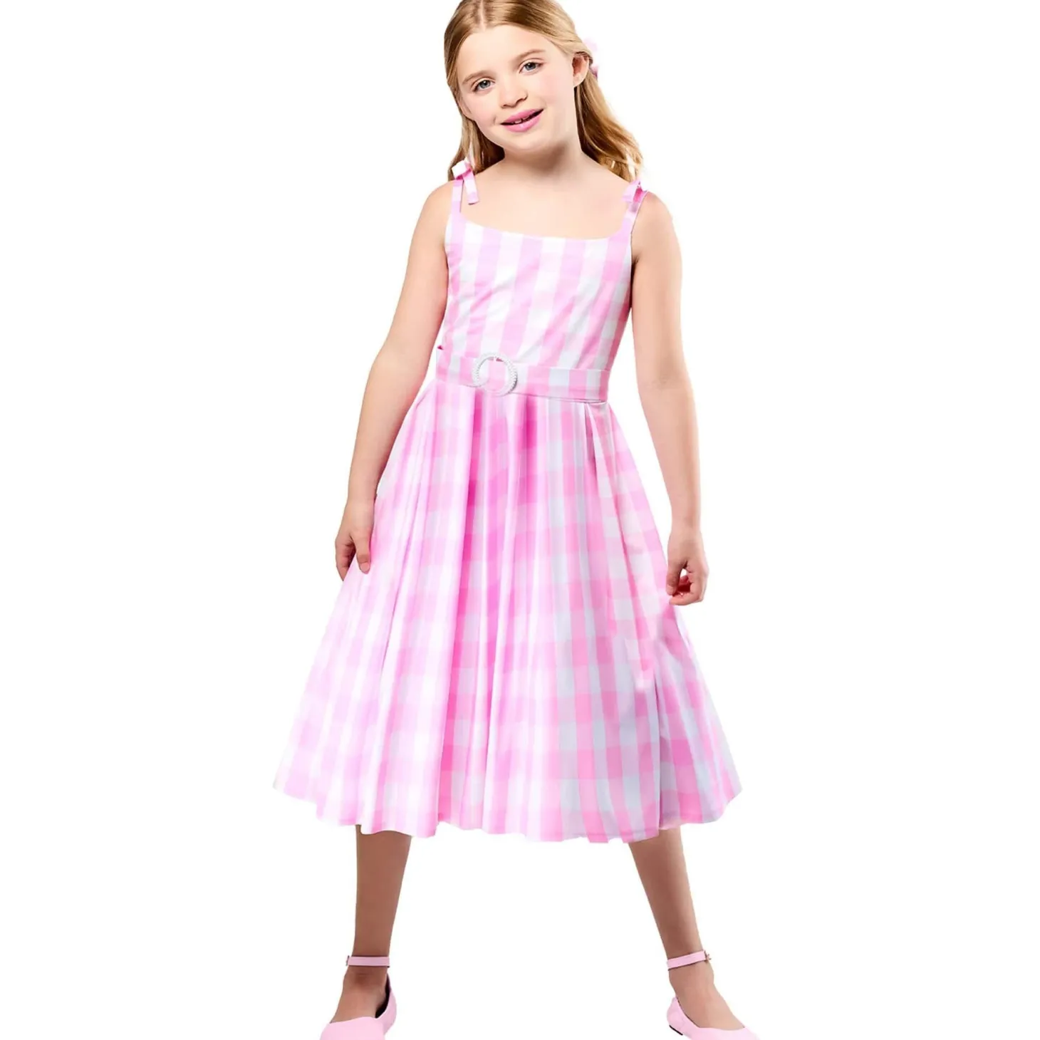 Girls' Barbie Movie Perfect Day Pink Gingham Dress