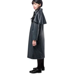 Girls' Wednesday Nevermore Academy Gray Coat