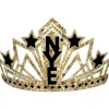 Glitter Gold New Year's Fabric & Plastic Tiara, 9in x 4in