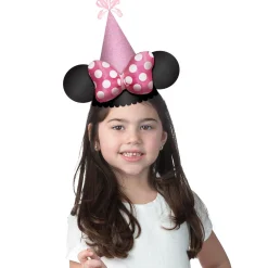Glitter Minnie Mouse Forever Cardstock & Fabric Party Hat, 5in x 7in
