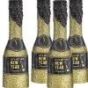 Glitter New Year's Eve Bottle Confetti Poppers, 4ct