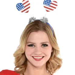 Glitter Patriotic Heart Head Bopper