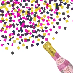 Glitter Pink Champagne Bottle Confetti Popper
