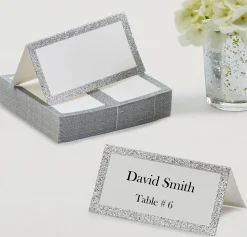 Glitter Silver Place Cards 50ct