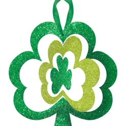 Glitter Spinning Shamrock Sign