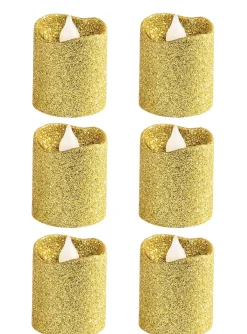 Glitter Votive Flameless LED Candles, 6ct, Assorted Colors