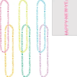 Glow-in-the-Dark Happy New Year Necklaces, 6ct