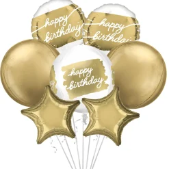 Golden Age Birthday Foil Balloon Bouquet, 7pc