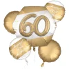 Golden Age 60th Birthday Foil Balloon Bouquet, 5pc