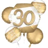 Golden Age 30th Birthday Foil Balloon Bouquet, 5pc