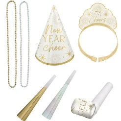 Golden Soiree NYE Party Kit for 4, 12pc