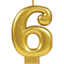 Gold Number (0-9) Birthday Candle